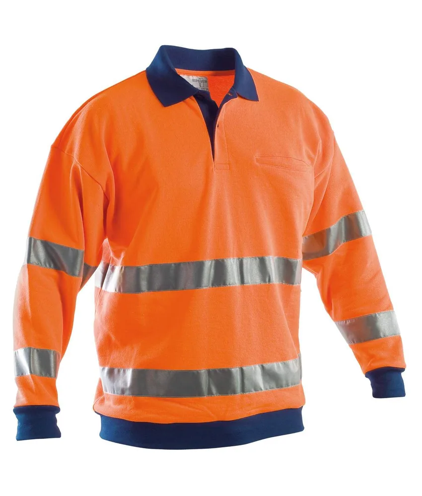 Felpa a polo alta visibilità P&P Loyal AVX17206, taschino al petto