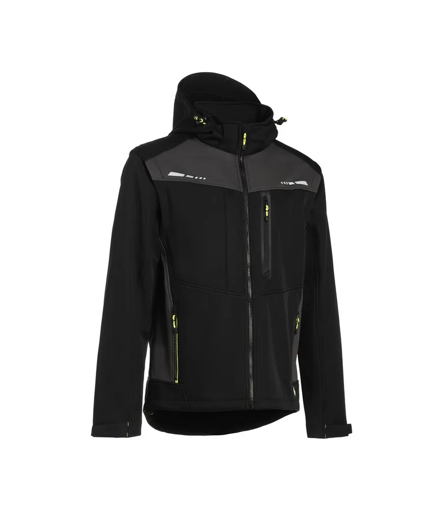 Giacca da lavoro softshell P&P Loyal Fortis Flex, cappuccio removibile con zip - fodera: 100% poliestere