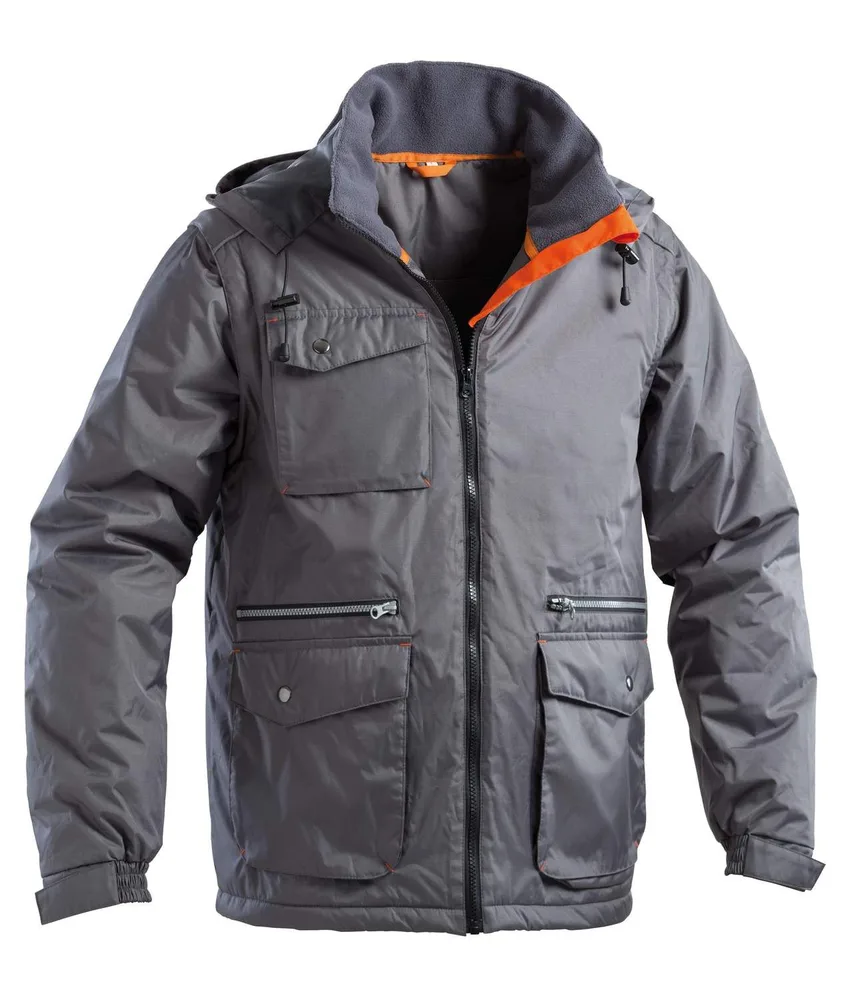 Parka da lavoro P&P Loyal Stone, maniche staccabili - cappuccio regolabile