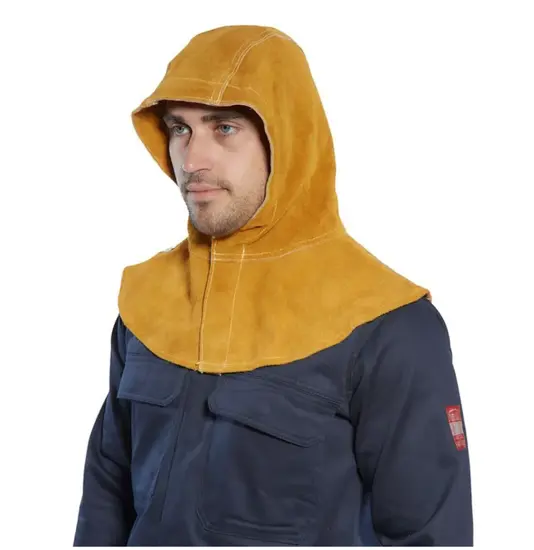 Cappuccio in pelle, protezione supplementare per lavori di saldatura pesanti.