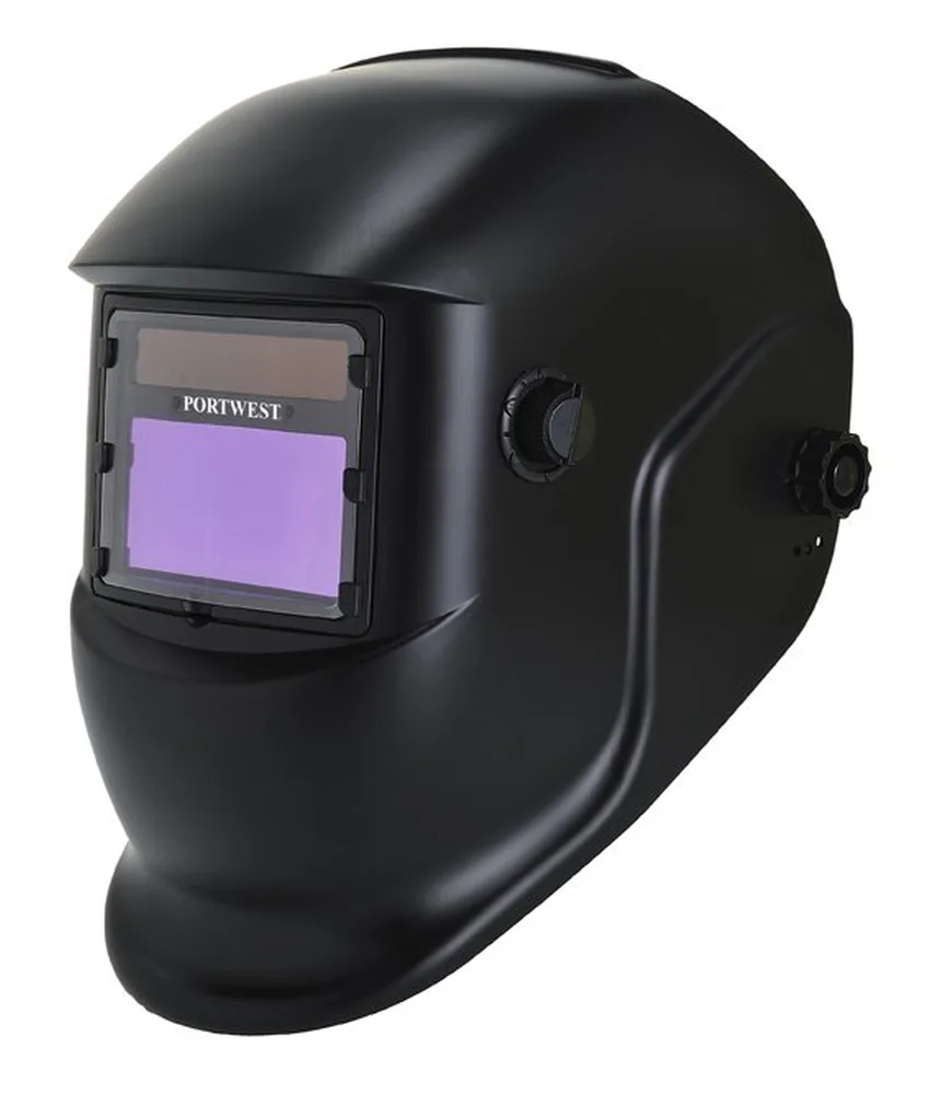 Casco da saldatura auto-oscurante Portwest PW65, Vetrino autoscurante ad alimentazione solare - durata batteria fino a 5000 ore - filtro LCD