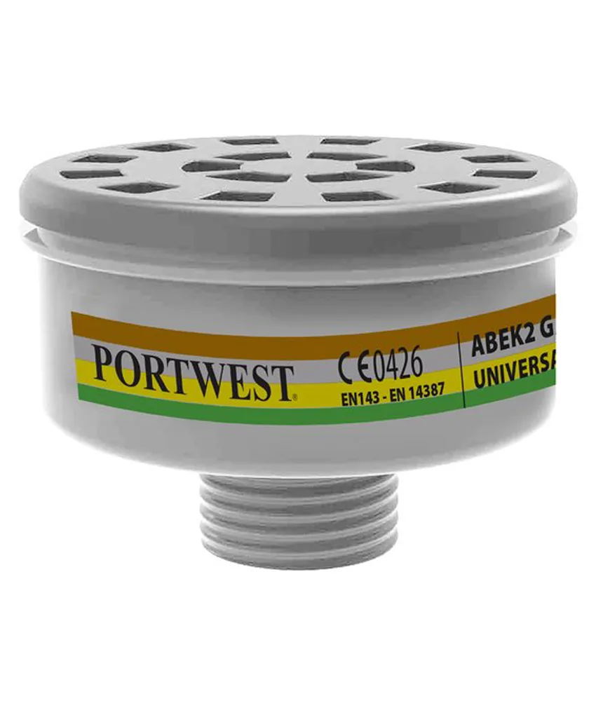 4 filtri per maschere Portwest P926, classe ABEK2 - con attacco universale - EN148
