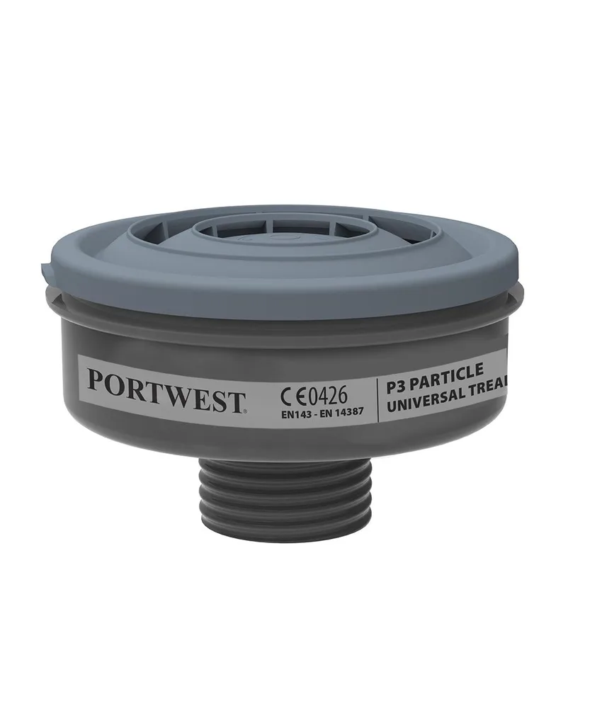 6 filtri polvere P3 Portwest P946, filettatura universale - protegge contro le polveri
