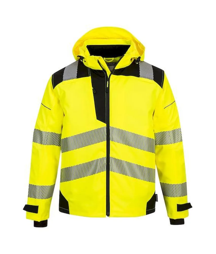 Giacca alta visibilità impermeabile Portwest PW360, tecnologia EZEE zip - traspirante - banda riflettente