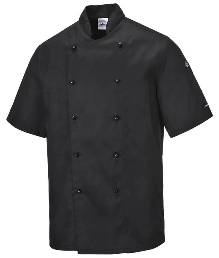 Giacca da cuoco Portwest C734, manica corta - unisex - tessuto Kingsmill