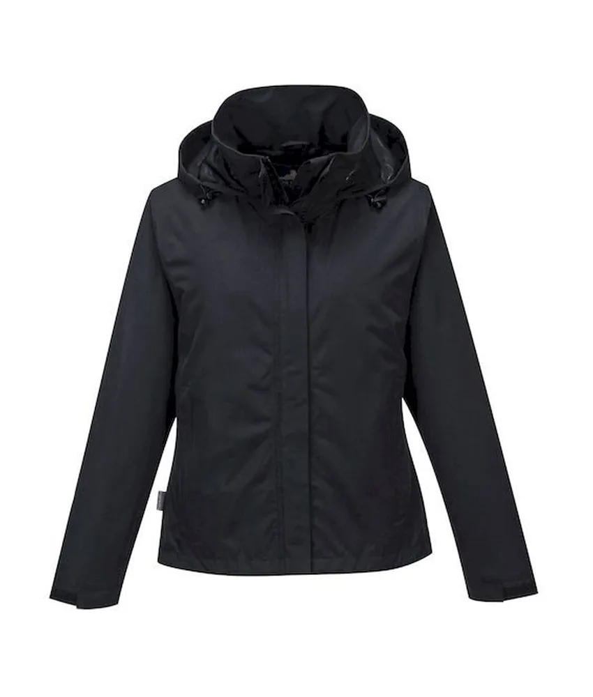 Giacca impermeabile da donna Portwest S509 in offerta, traspirante e leggera - patta antipioggia - cappuccio a scomparsa