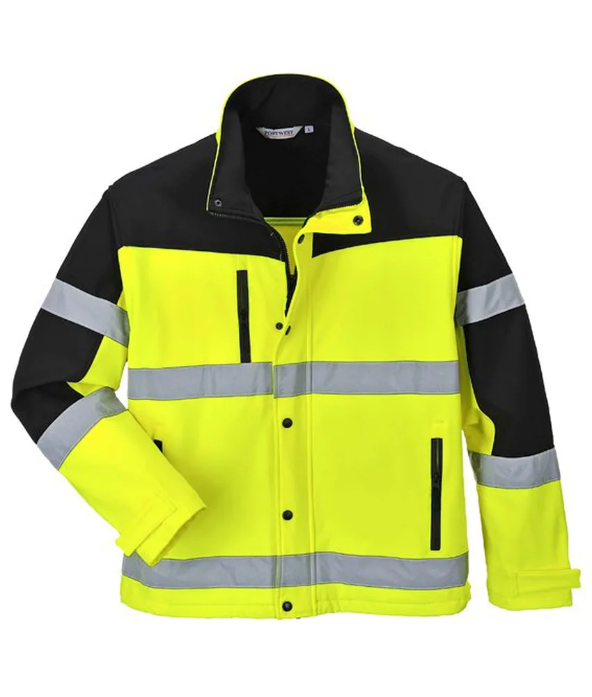 Giacca Softshell impermeabile Portwest S429, alta visibilità - foderato micropile - zip idrorepellenti