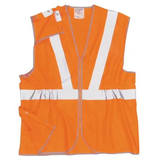 Gilet alta visibilità lungo sfilamento rapido elasticizzato