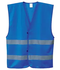 Gilet con bande rifrangenti in poliestere, colori vari