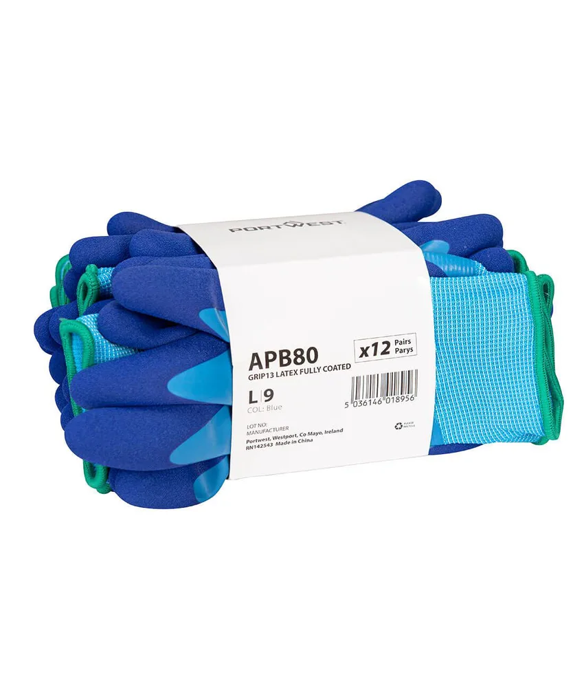 12 guanti liquid Portwest Pro Essential Multipack, supporto calibro 13 - in schiuma di lattice