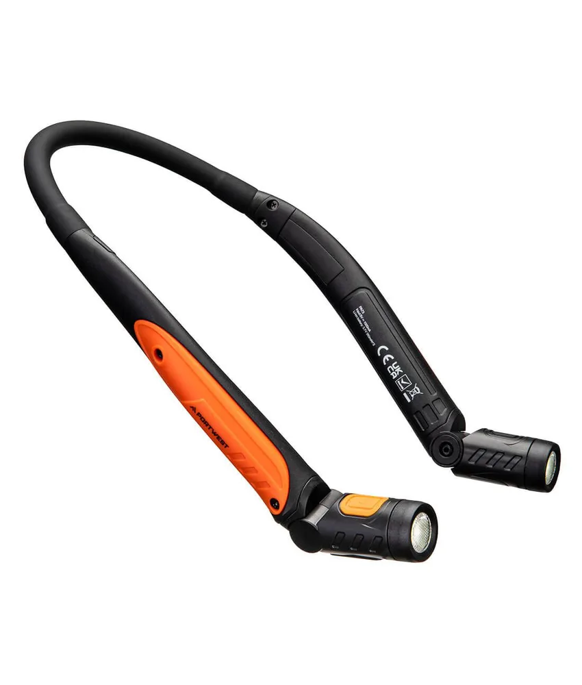 Lampada da collo a LED ricaricabile USB Portwest, 150/320 Lumens - tempo di ricarica 2.5 ore