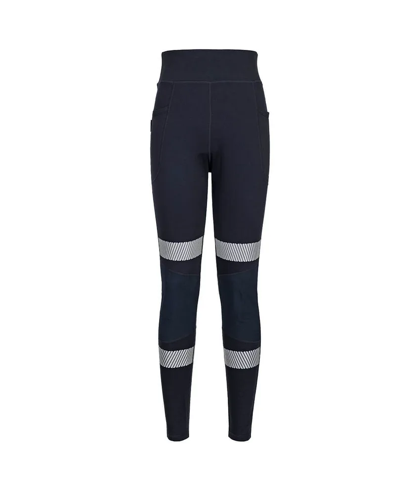 Leggings da lavoro da donna Portwest, rivestimento elasticizzato in ripstop rinforzato - banda riflettente segmentata termosaldata