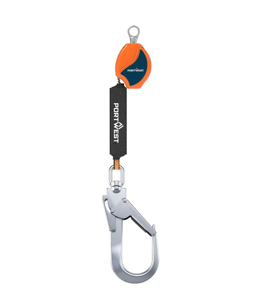 Linea vita retrattile automaticamente Portwest, da 2 metri con moschettone - 140 kg