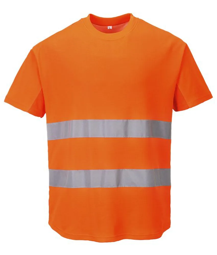 Maglietta alta visibilità Portwest C394, cotone e poliestere - inserti di aerazione mesh