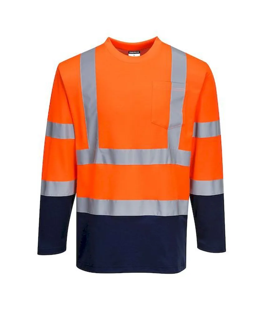 Maglietta alta visibilità Portwest S280, manica lunga - bicolore - comoda vestibilità