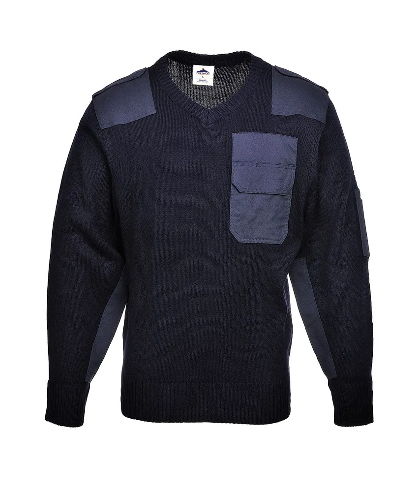 Maglione da lavoro Portwest B310, 65% poliestere e 35% nato - scollo a V