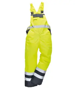 Pantaloni a pettorina invernali alta visibilità Portwest S489