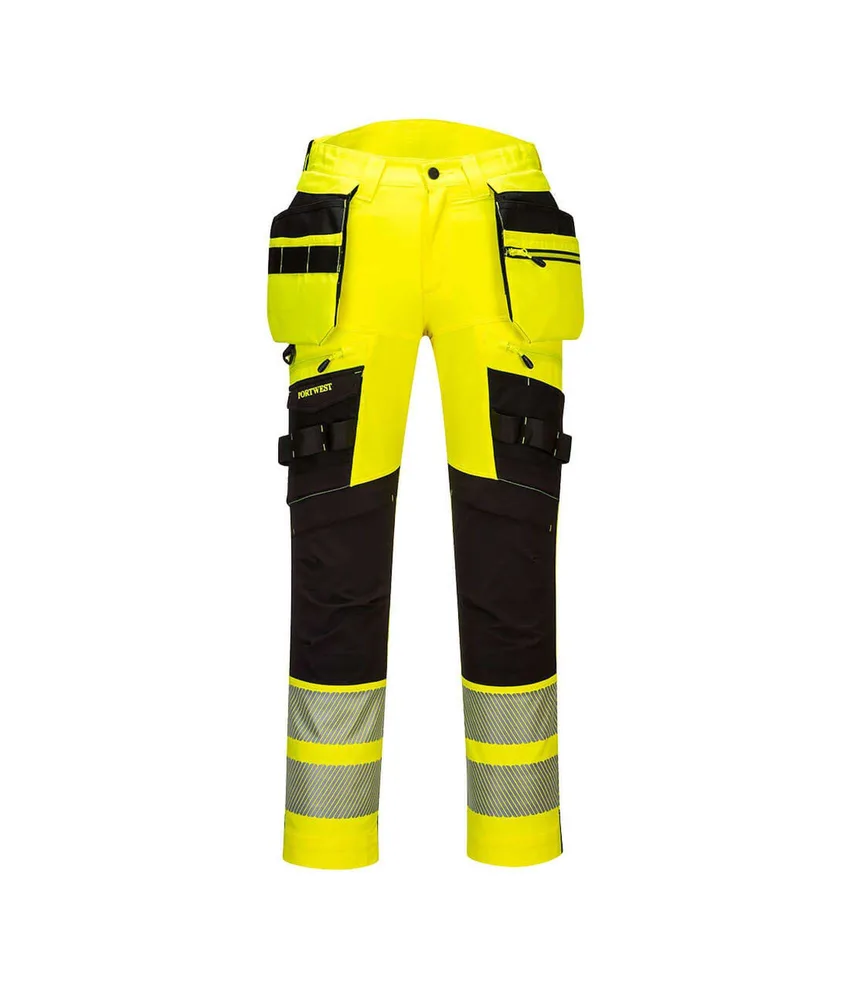 Pantaloni alta visibilità Holster Portwest DX442, tasche multiple Holster - tessuto Kingsmill