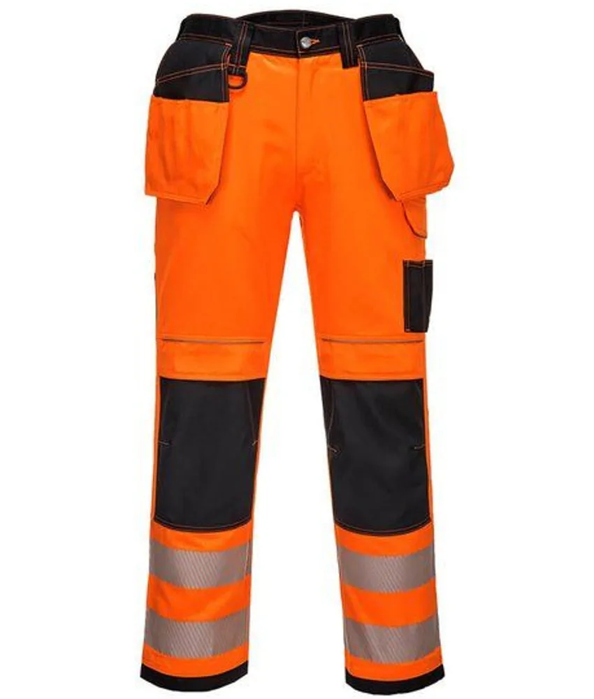 Pantaloni alta visibilità multitasche Portwest PW306, tasche multiple - rinforzi in tessuto Oxford - triple cuciture