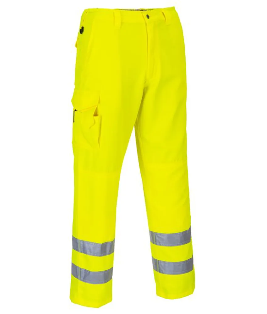 Pantaloni alta visibilità Portwest E046, multitasche - finitura in Texpel antimacchia