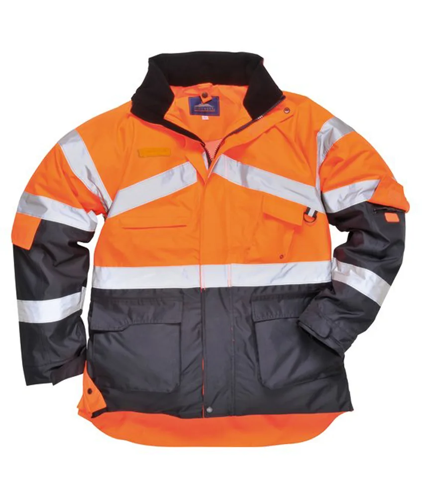 Parka alta visibilità impermeabile Portwest S760, bicolore - con cappuccio - tasche multiple