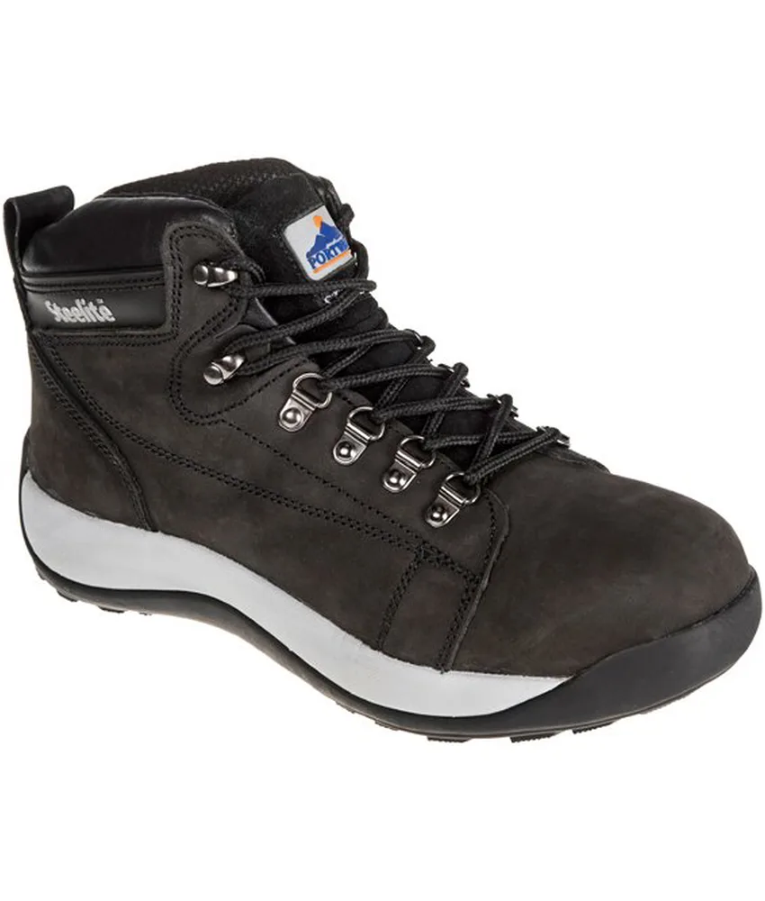 Scarpe antinfortunistiche alte in pelle Portwest FW31, Calzature in pelle nabuk - protezione SB