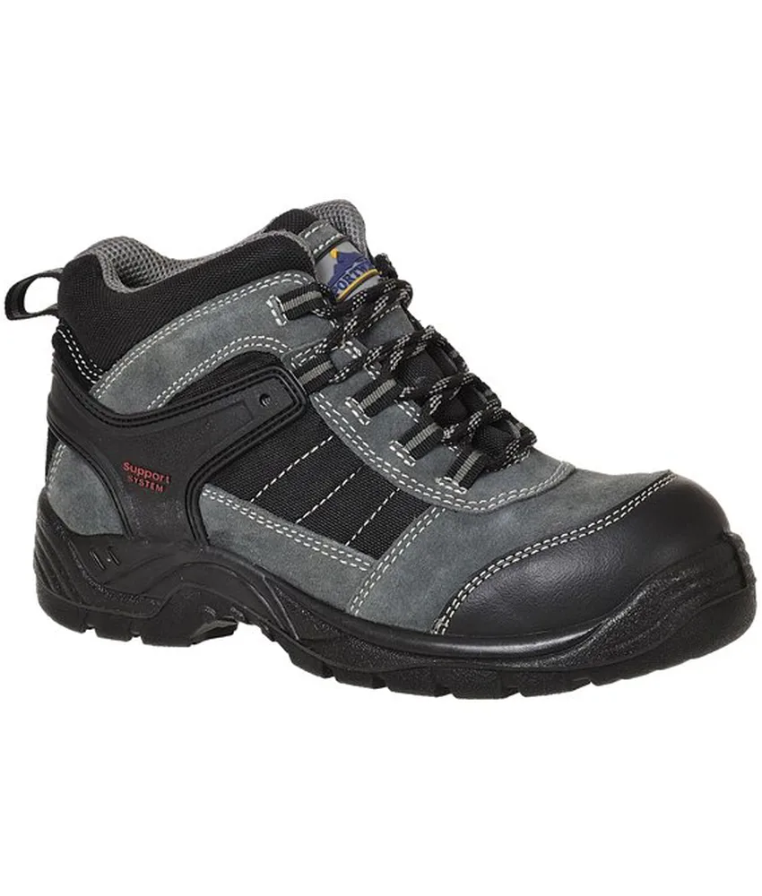 Scarpe antinfortunistiche alte Portwest FC65 Trekker Plus, Scarpe di sicurezza alte - S1P - pelle scamosciata e tela