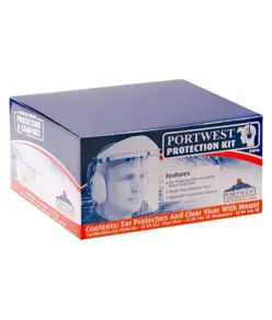 Semicalotta con cuffie antirumore e visiera Portwest PW90