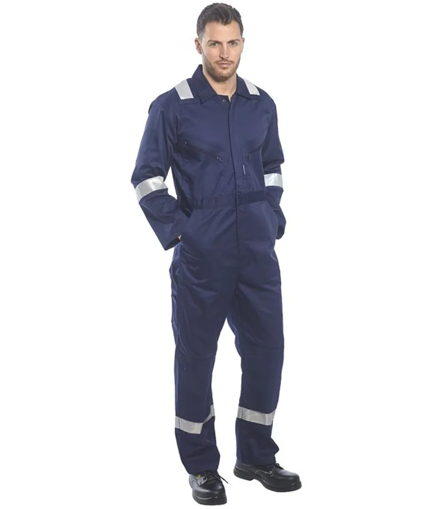 Tuta con bande rifrangenti Portwest Iona, in Kinsgmill - colore blu navy - varie tasche