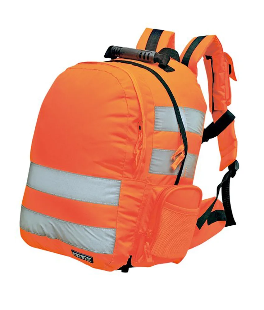 Zaino alta visibilità a sgancio rapido Capacità lt. 25, dimensioni c. 28x21x43 - impermeabile