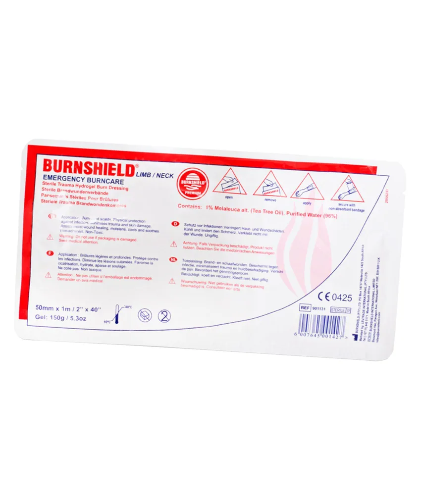 Benda anti ustione Burnshield, per arto - con idrogel - 1 m x 50 mm