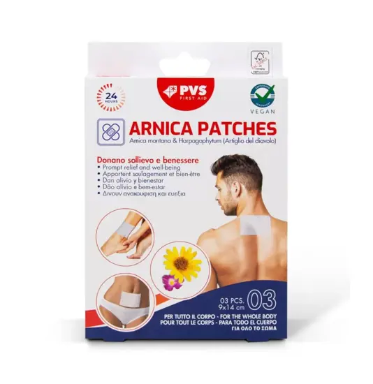 confezioni da 3 pezzi di cerotti all'arnica