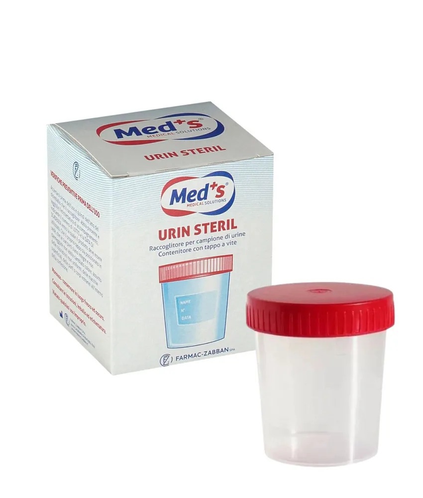Contenitore urine sterile, 125 ml - con tappo a vite