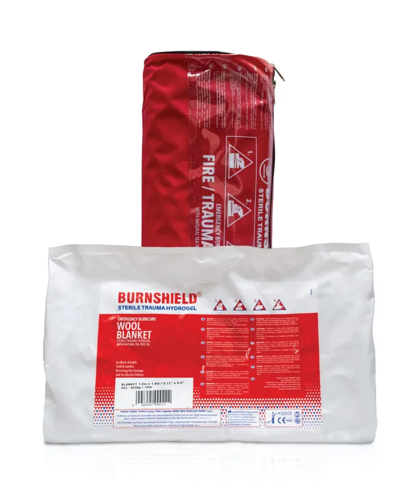 Coperte sterili per ustioni Burnshield, tessuto in lana naturale con idrogel sterile - atossico e non irritante