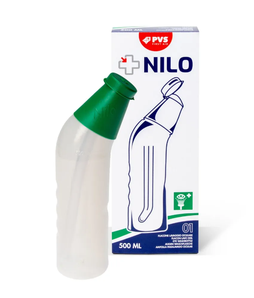 Flacone per lavaggio oculare, 500 ml - con coppa ergonomica e cannuccia interna