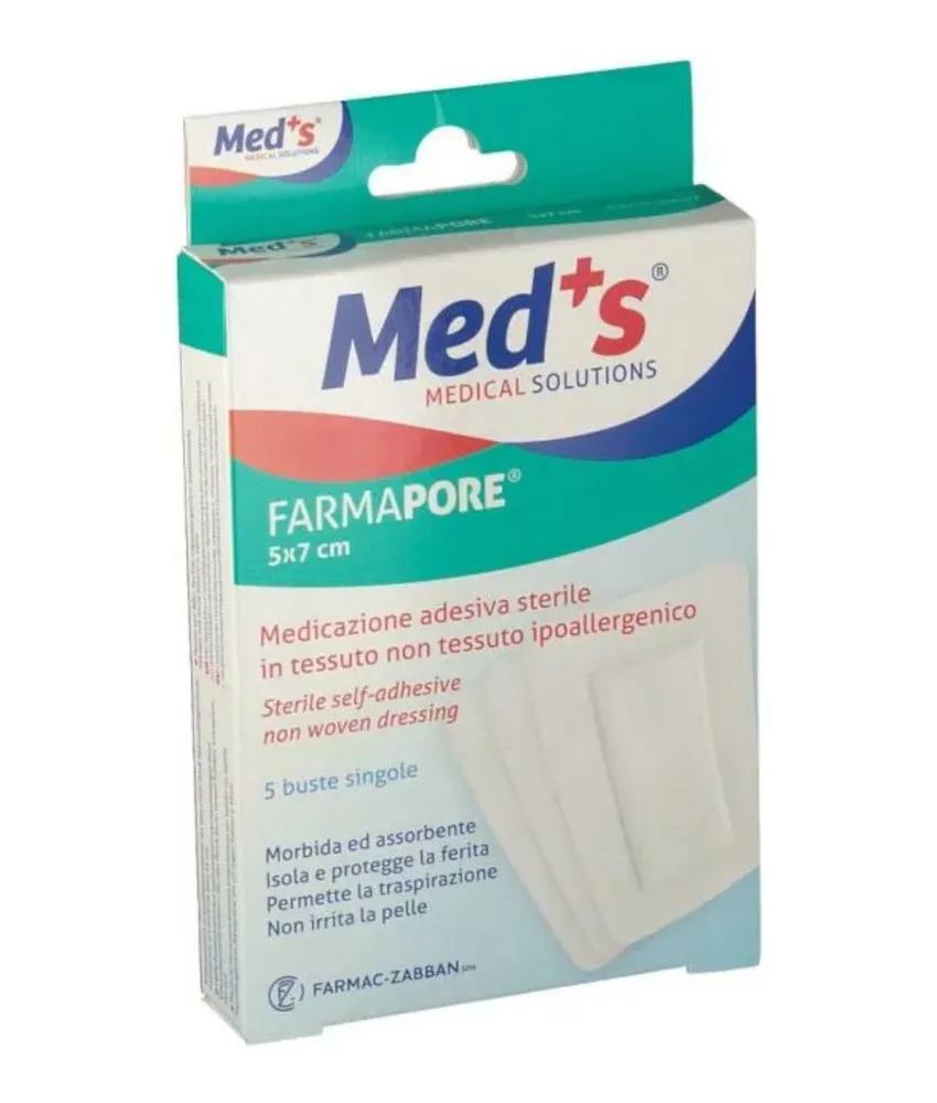5 pezzi medicazione adesiva sterile, 5 x 7 cm - impermeabile all'acqua