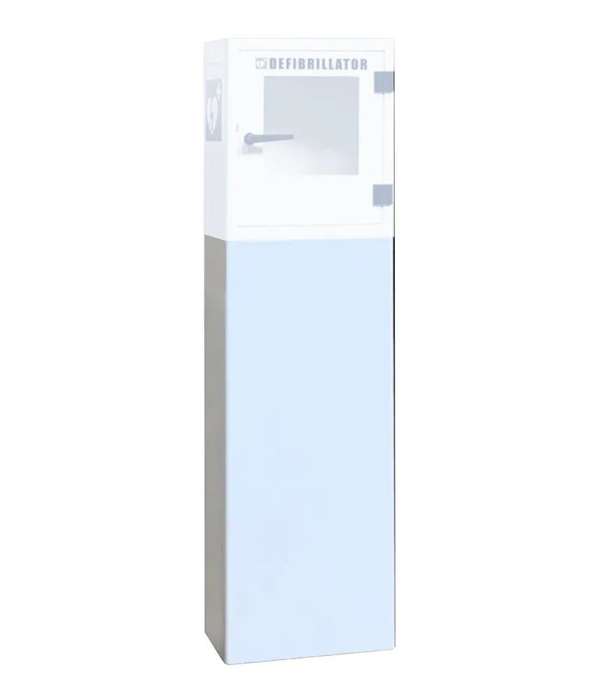 Piantana per defibrillatore, 420x210x1000 mm ( PxLxH) - realizzata in lamiera di acciaio al carbonio elettro zincato