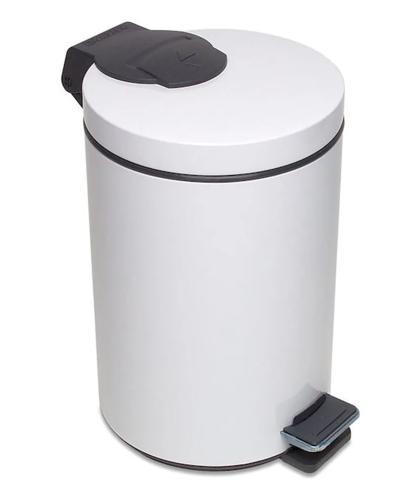 Portarifiuti a pedale, da lt.12 verniciato bianco - secchio interno in plastica