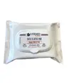 Salviettine disinfettanti con alcool 62%.