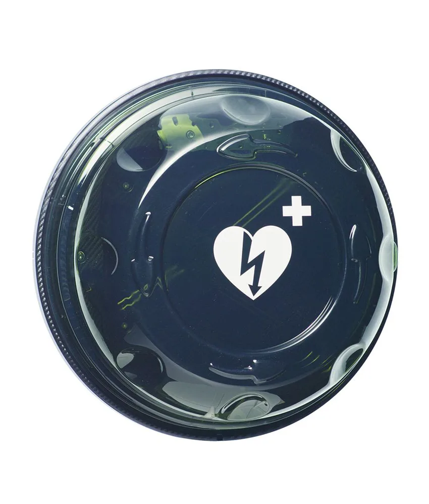 Teca per defibrillatore Rotaid, rotonda - con allarme regolabile - dimensioni 48x48x18 cm