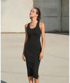 Abito midi donna con taglio all'americana SF
