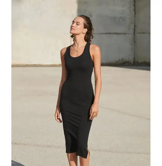 Abito midi donna con taglio all'americana SF