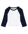 Baby t-shirt da donna a costine sottili 3/4 raglan Bella Canvas