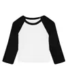 Baby t-shirt da donna a costine sottili 3/4 raglan Bella Canvas