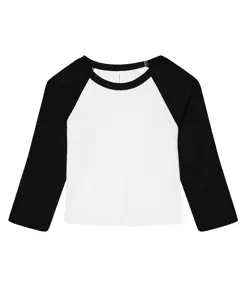 Baby t-shirt da donna a costine sottili 3/4 raglan Bella Canvas