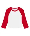 Baby t-shirt da donna a costine sottili 3/4 raglan Bella Canvas