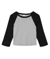Baby t-shirt da donna a costine sottili 3/4 raglan Bella Canvas