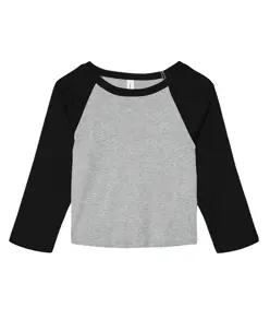 Baby t-shirt da donna a costine sottili 3/4 raglan Bella Canvas