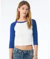 Baby t-shirt da donna a costine sottili 3/4 raglan Bella Canvas