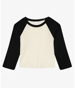 Baby t-shirt da donna a costine sottili 3/4 raglan Bella Canvas